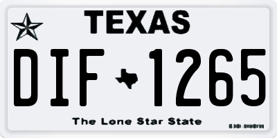 TX license plate DIF1265