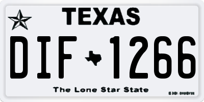 TX license plate DIF1266