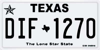 TX license plate DIF1270