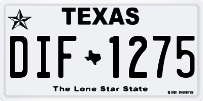 TX license plate DIF1275