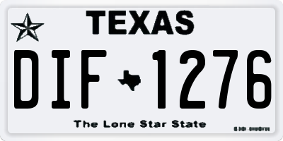 TX license plate DIF1276