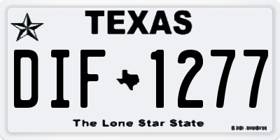 TX license plate DIF1277