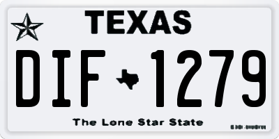 TX license plate DIF1279