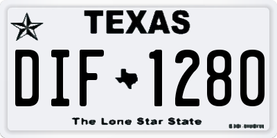TX license plate DIF1280