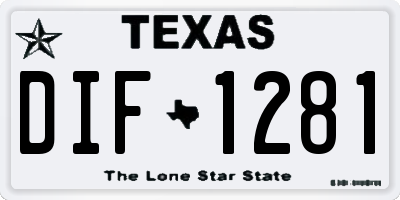 TX license plate DIF1281