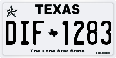 TX license plate DIF1283