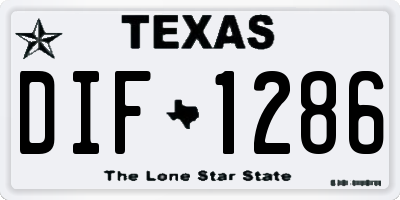 TX license plate DIF1286