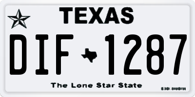 TX license plate DIF1287