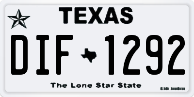 TX license plate DIF1292