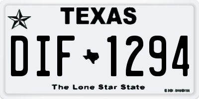 TX license plate DIF1294