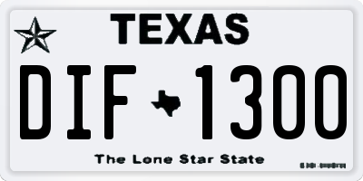TX license plate DIF1300