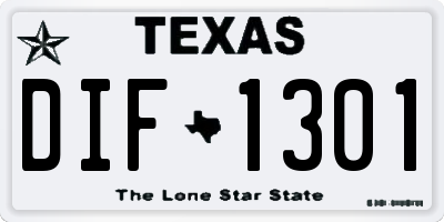 TX license plate DIF1301