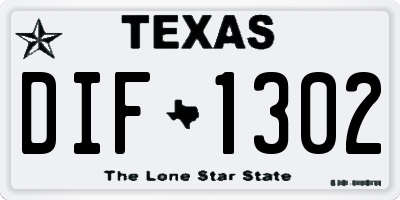 TX license plate DIF1302