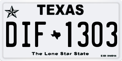 TX license plate DIF1303