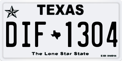TX license plate DIF1304