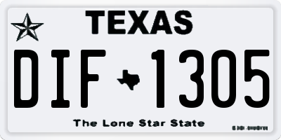 TX license plate DIF1305