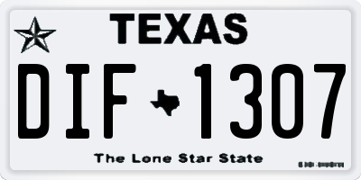 TX license plate DIF1307