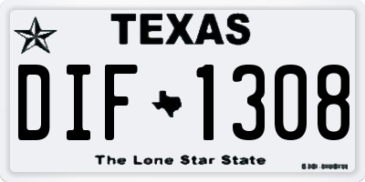 TX license plate DIF1308