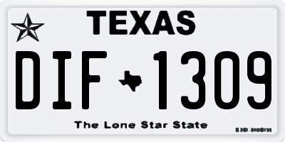 TX license plate DIF1309