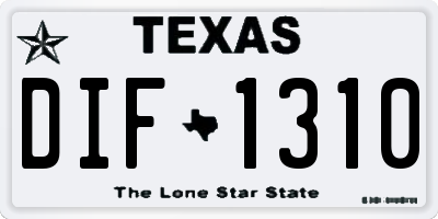 TX license plate DIF1310