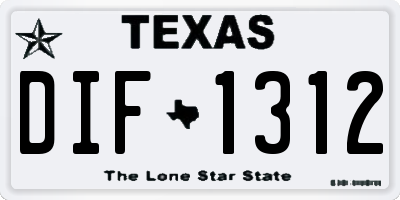 TX license plate DIF1312