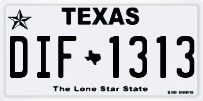 TX license plate DIF1313