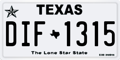 TX license plate DIF1315