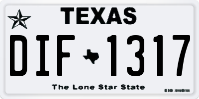 TX license plate DIF1317