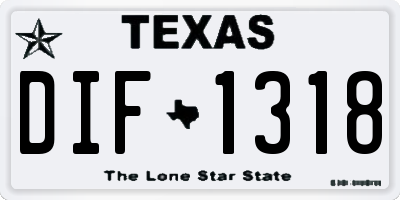 TX license plate DIF1318