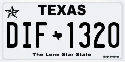 TX license plate DIF1320