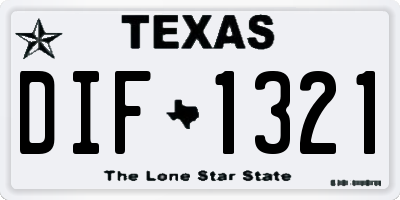 TX license plate DIF1321