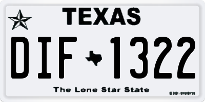 TX license plate DIF1322