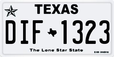 TX license plate DIF1323