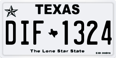 TX license plate DIF1324