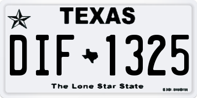 TX license plate DIF1325