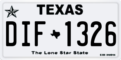 TX license plate DIF1326