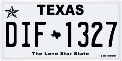 TX license plate DIF1327