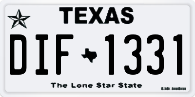 TX license plate DIF1331
