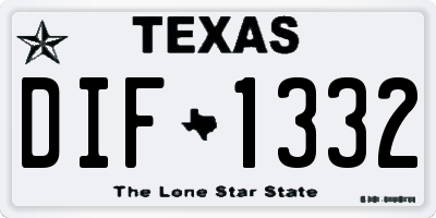 TX license plate DIF1332