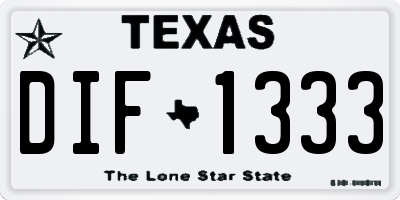 TX license plate DIF1333
