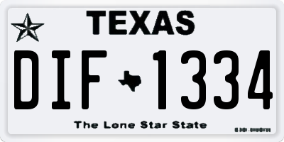 TX license plate DIF1334