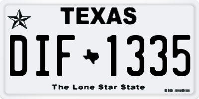 TX license plate DIF1335