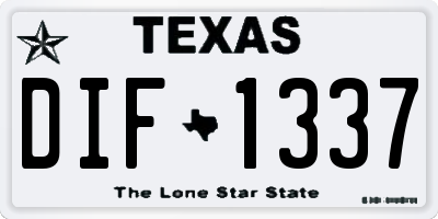 TX license plate DIF1337