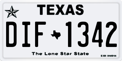 TX license plate DIF1342