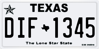 TX license plate DIF1345