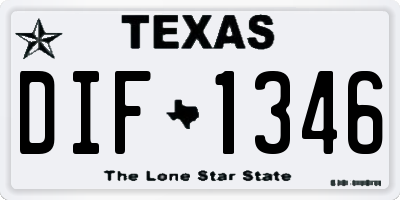 TX license plate DIF1346
