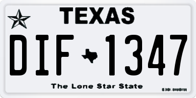 TX license plate DIF1347