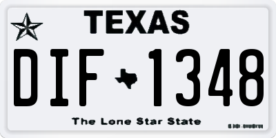 TX license plate DIF1348