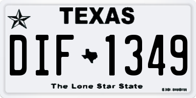 TX license plate DIF1349