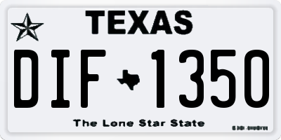 TX license plate DIF1350